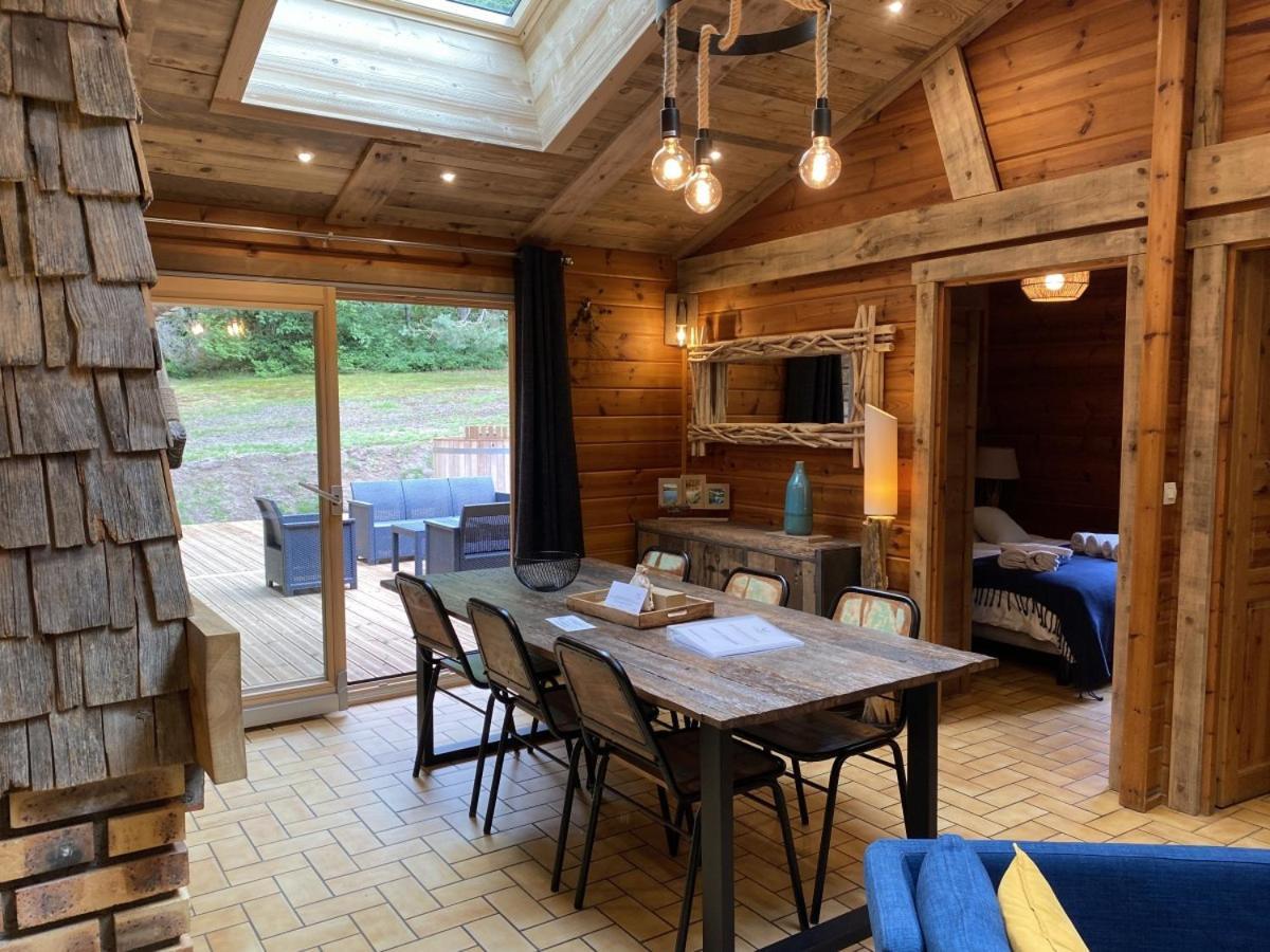 Le Fishing Lodge Chalet En Bois Avec Bain Nordique La Bresse Luaran gambar