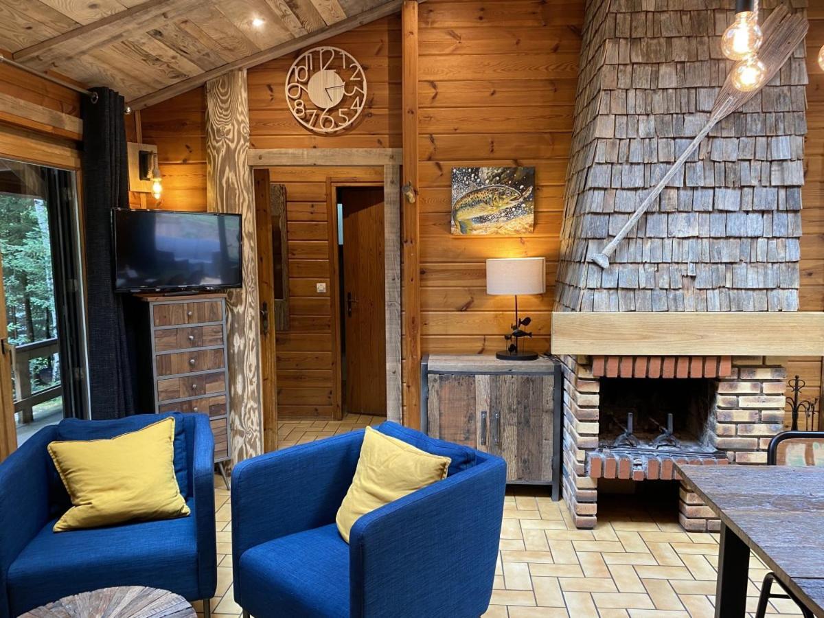 Le Fishing Lodge Chalet En Bois Avec Bain Nordique La Bresse Luaran gambar