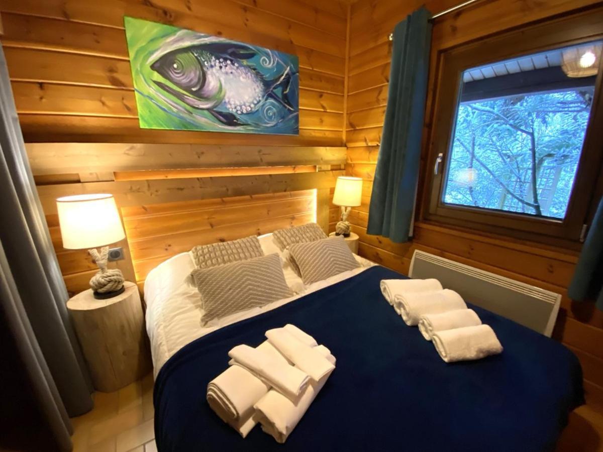 Le Fishing Lodge Chalet En Bois Avec Bain Nordique La Bresse Luaran gambar